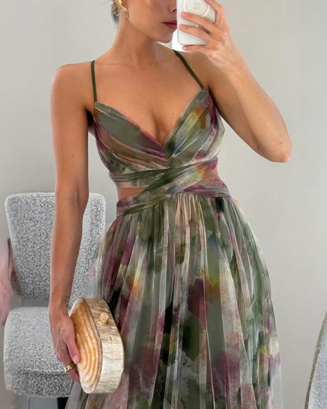 Liora | Floral Chiffon Maxi Dress