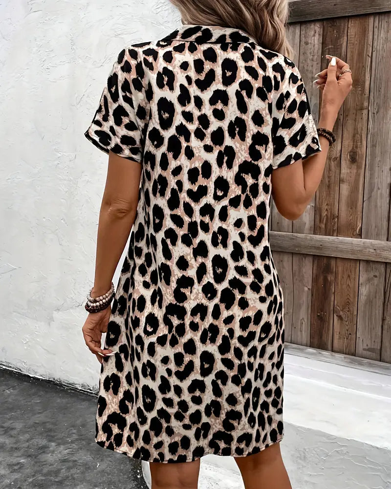 Qiana | Leopard Print Midi Dress