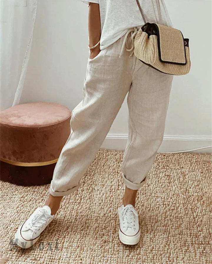 Charlotte | Cotton Linen Trousers