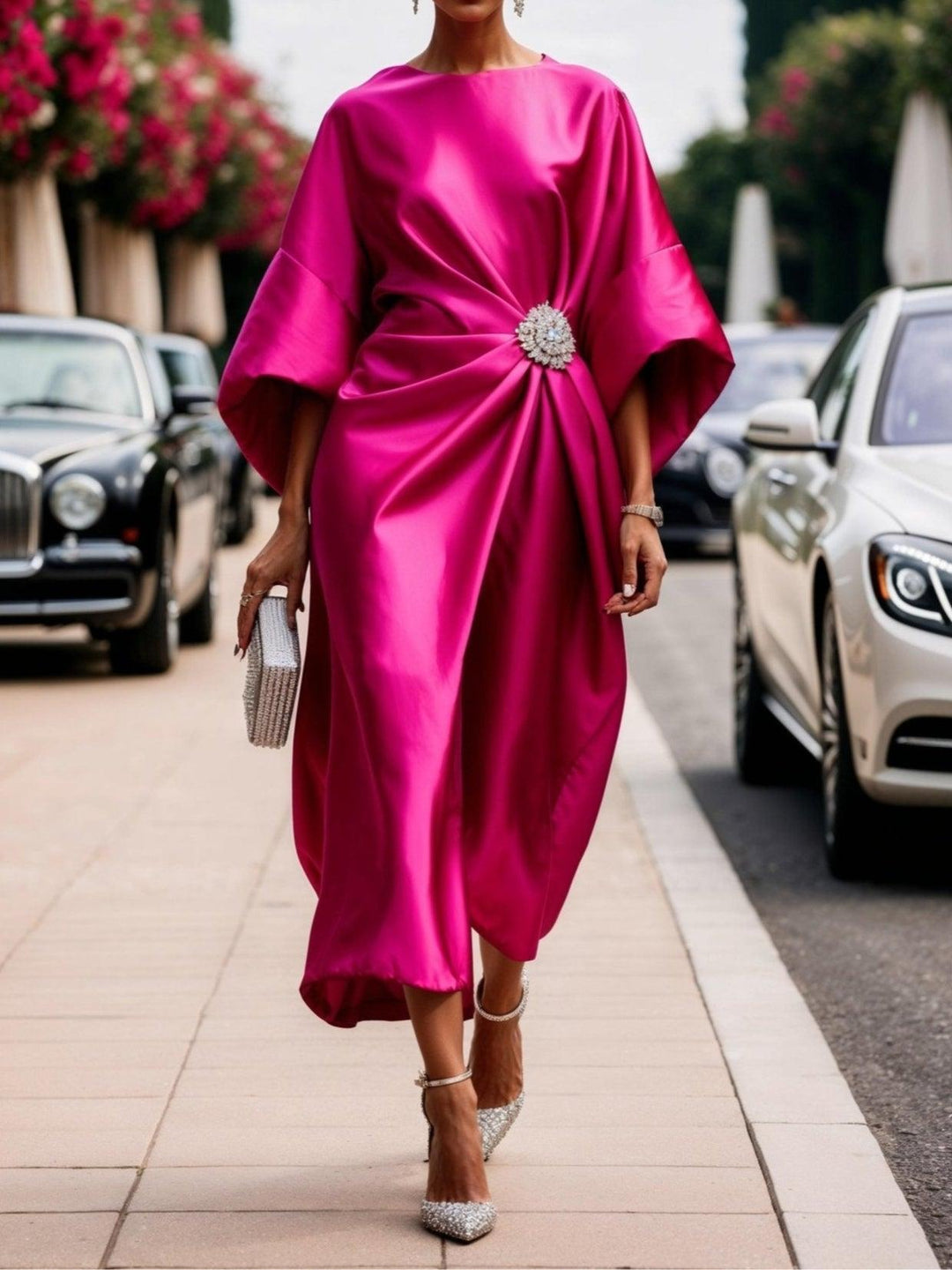Serelise | Shimmer Satin Maxi Dress