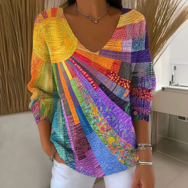 Colourful Vintage Long Sleeve T-Shirt