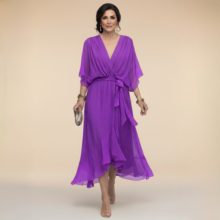 Delacroix | Chiffon V-Neck Dress