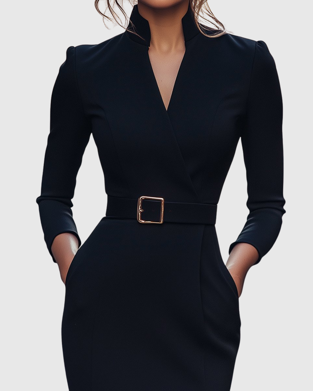 Velmira | Belted Pencil Midi Dress