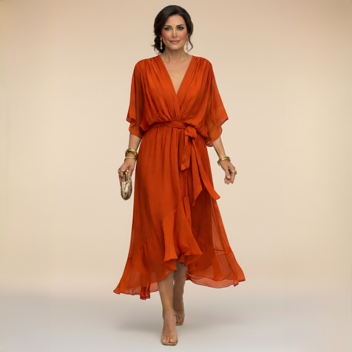 Delacroix | Chiffon V-Neck Dress