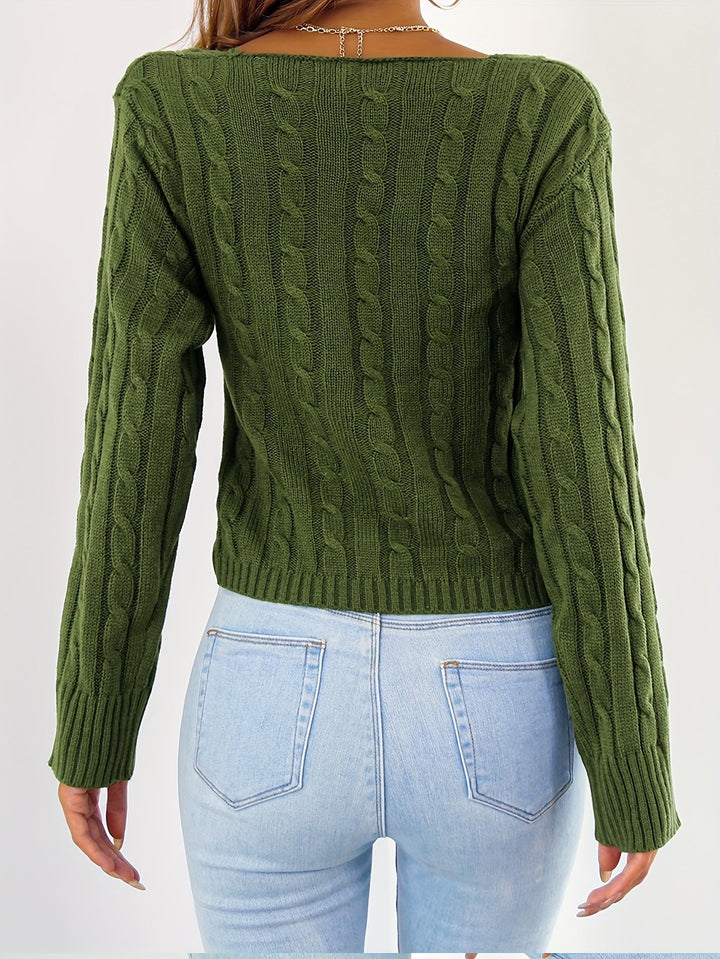 Lyvessa | Cross-Over V-Neck Sweater