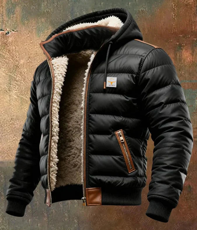 Théo | Quilted coat with hood and sherpa lining