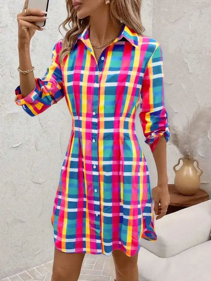 Nisha | Checkered A-Line Mini Dress