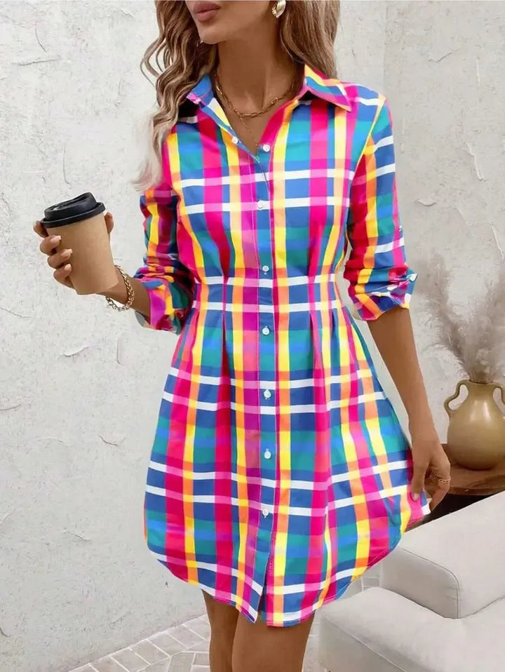 Nisha | Checkered A-Line Mini Dress
