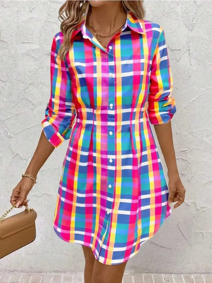 Nisha | Checkered A-Line Mini Dress