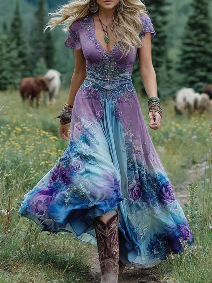 Lavira | Gradient Floral Maxi Dress