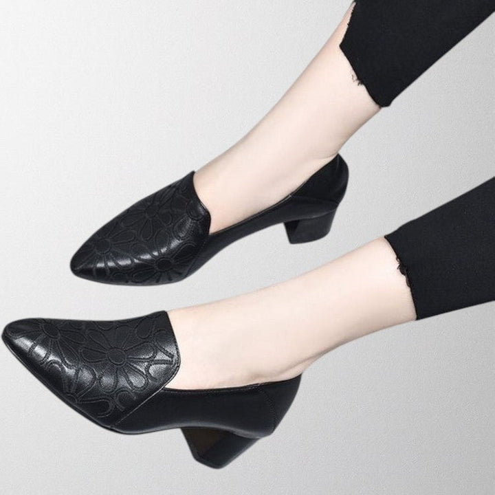 Olivia | Vegan Leather Embroidered Pumps
