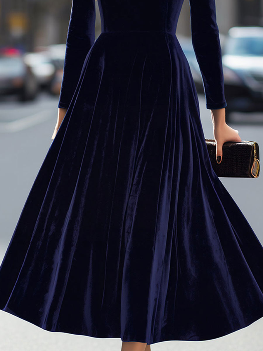 Elowon | Velvet Midi Dress