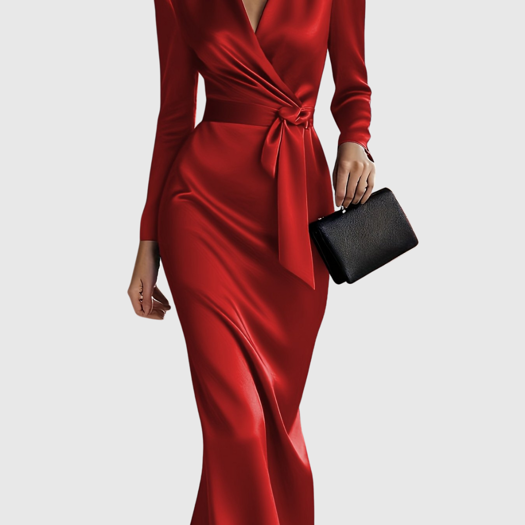 Elene | Satin Wrap Dress