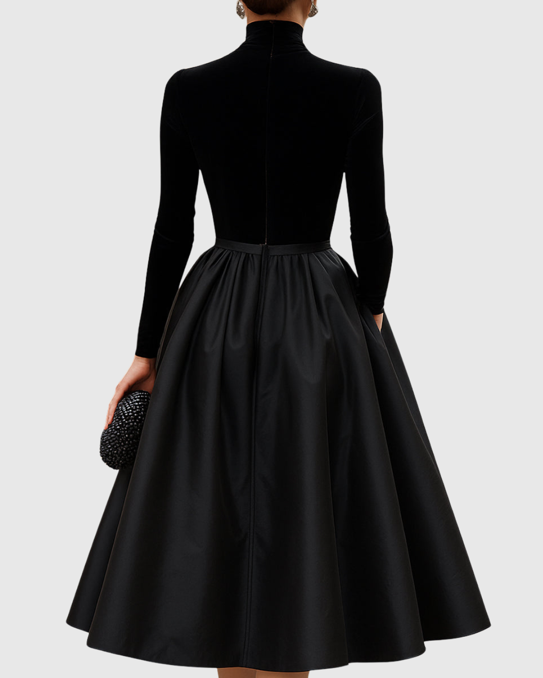 Evara | Velvet Satin Midi Dress
