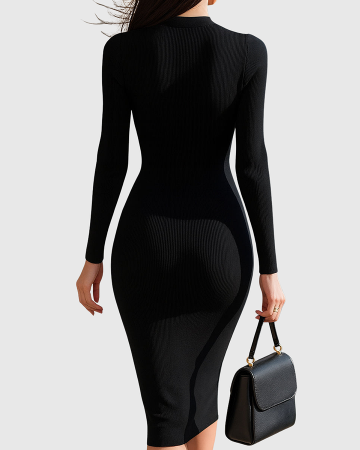 Mireya | Zip Knit Midi Dress