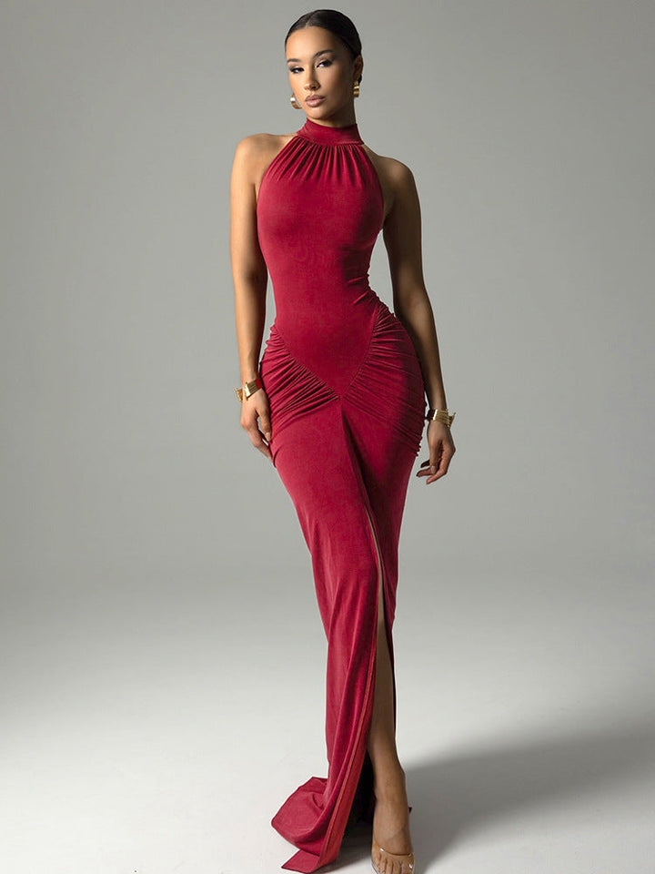 Allston | Halter Maxi Dress - Red
