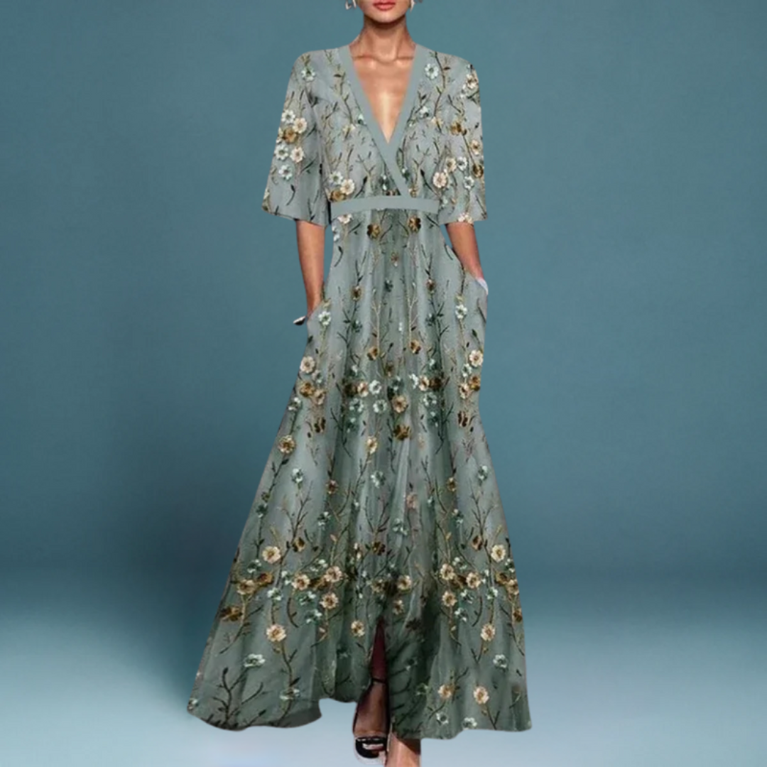 Elaira | Elegant Wrap Maxi Dress