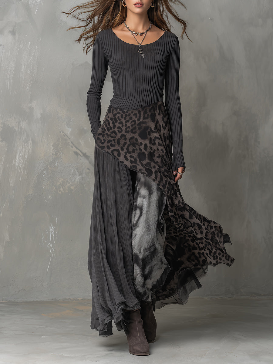 Carmen | Bohemian Leopard Print Maxi Dress