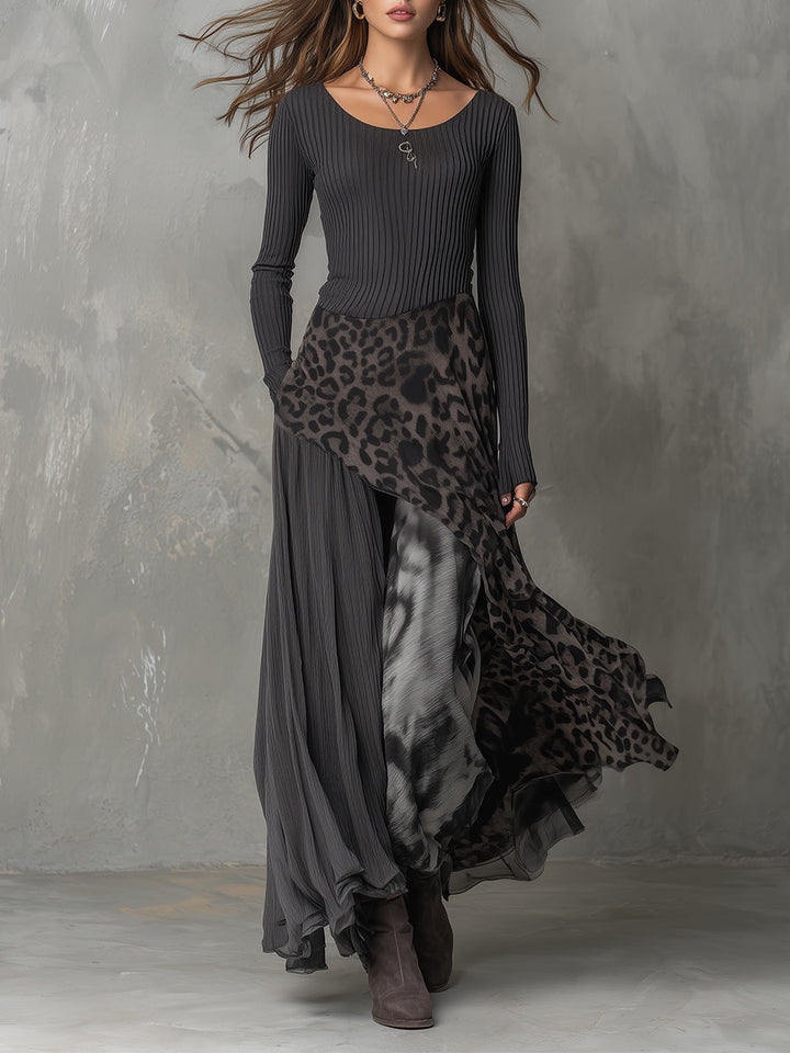 Carmen | Bohemian Leopard Print Maxi Dress