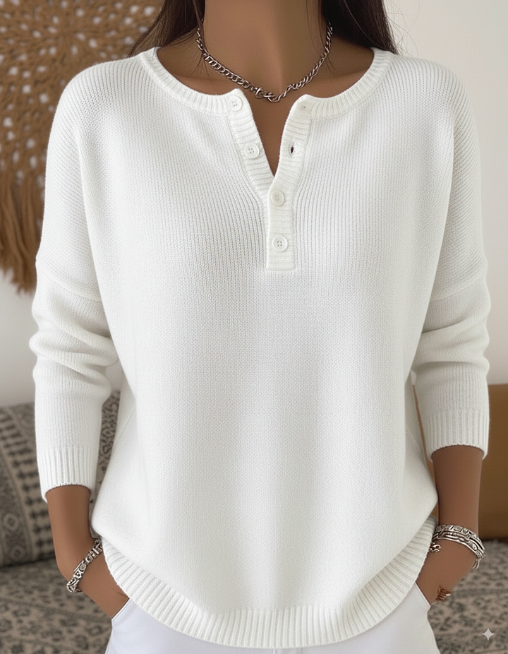 Helena | Calm Buttoned Sweatshirt