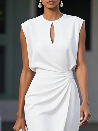 María | Chic Draped Midi Dress