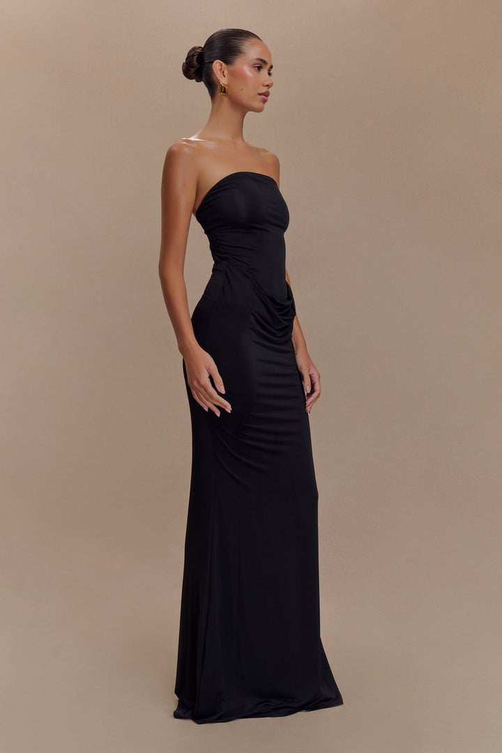 Madison | Slinky Maxi Dress - Black