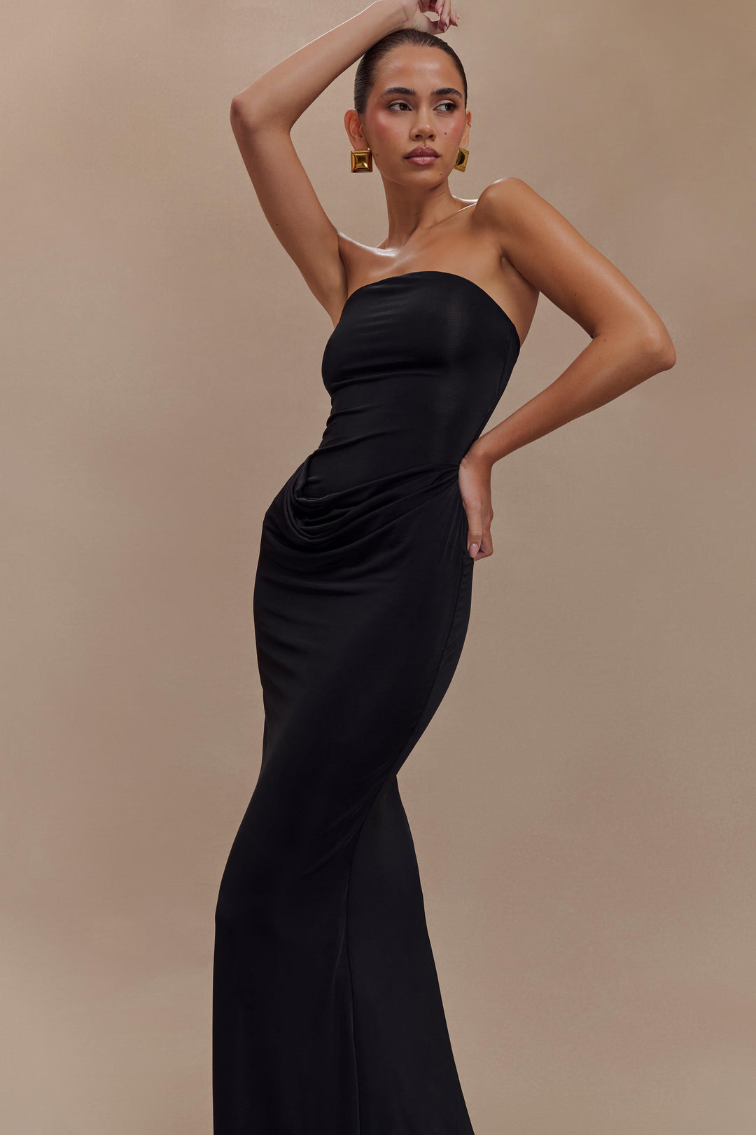 Madison | Slinky Maxi Dress - Black