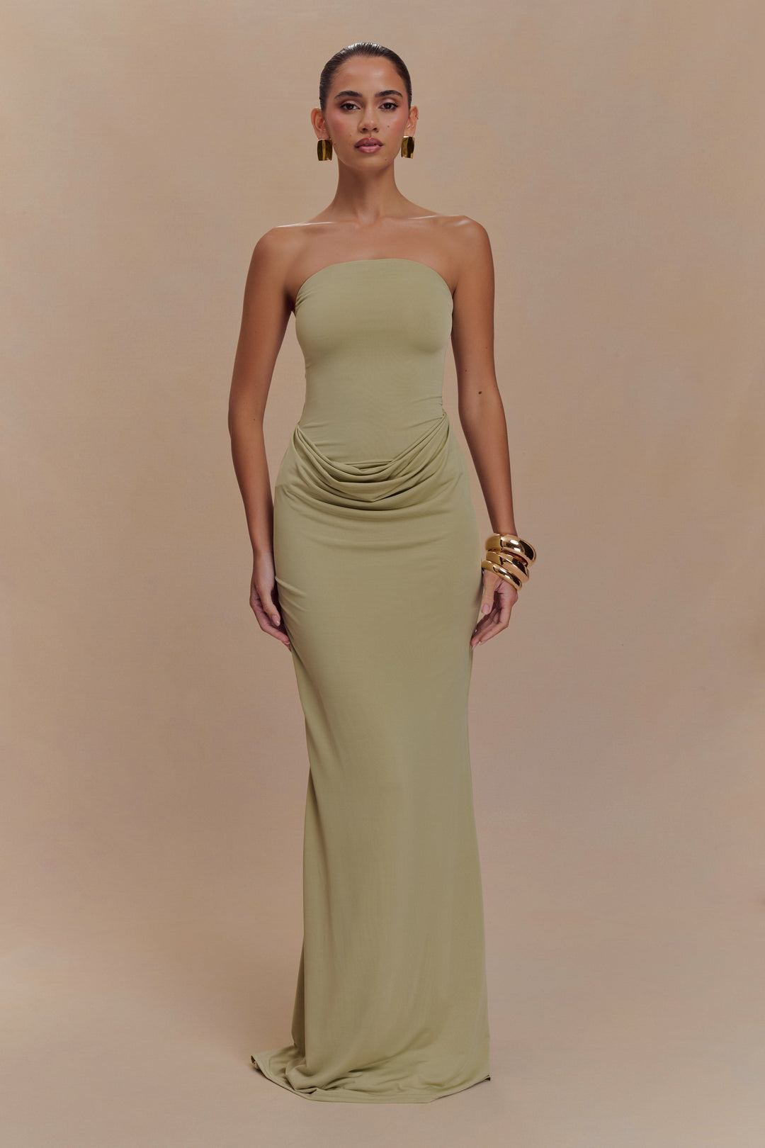 Madison | Slinky Maxi Dress - Sage