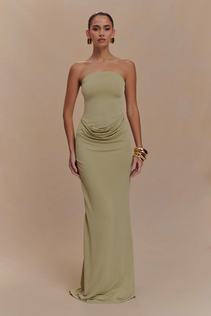 Madison | Slinky Maxi Dress - Sage