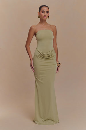 Madison | Slinky Maxi Dress - Sage