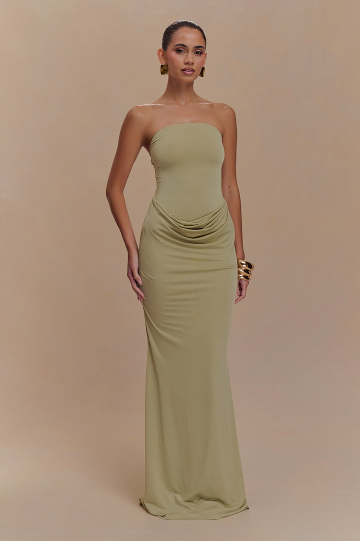 Madison | Slinky Maxi Dress - Sage