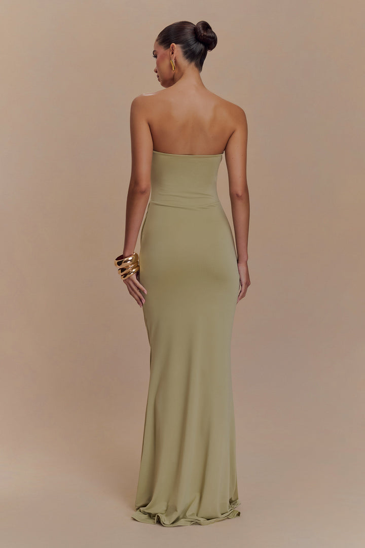 Madison | Slinky Maxi Dress - Sage