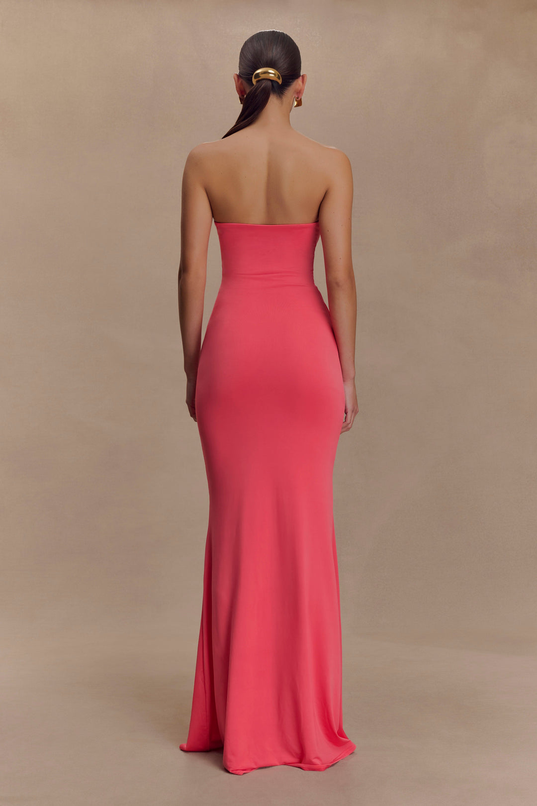 Madison | Slinky Maxi Dress - Coral Pink
