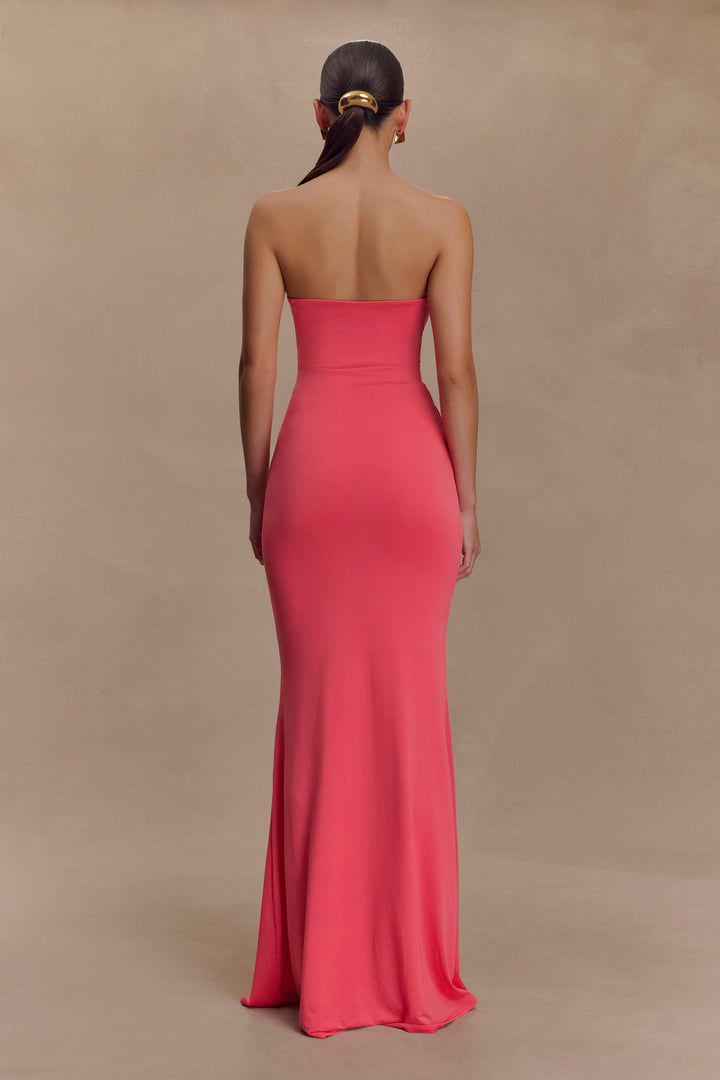 Madison | Slinky Maxi Dress - Coral Pink