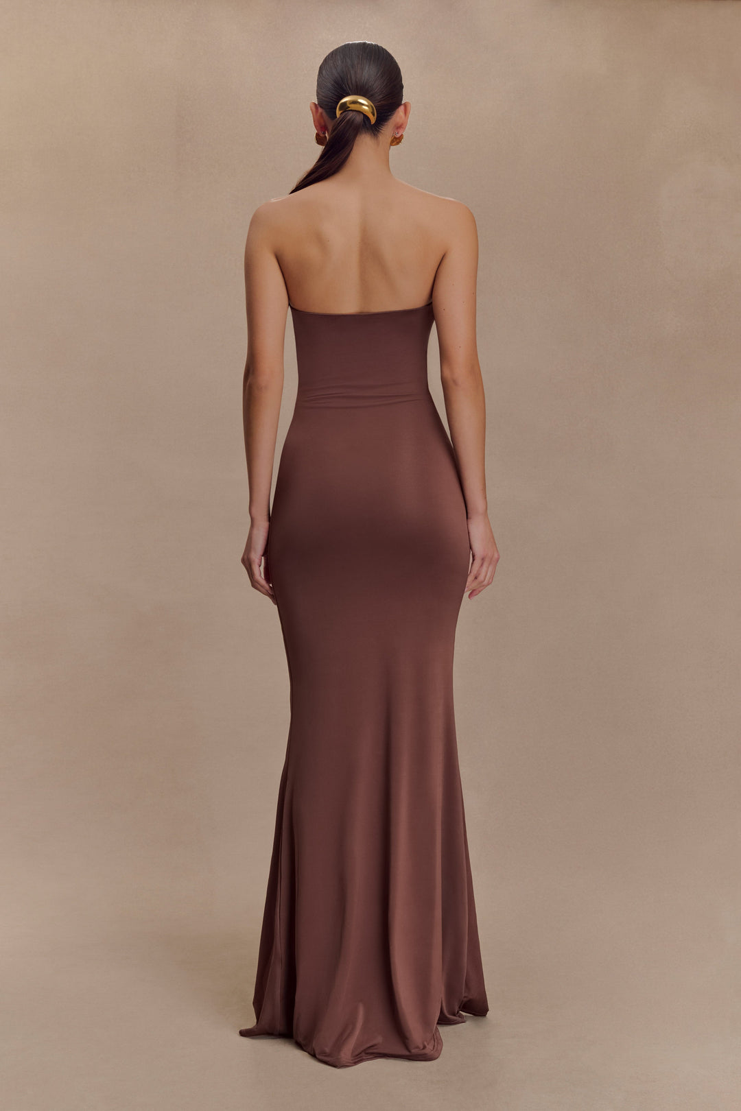 Madison | Slinky Maxi Dress - Chocolate
