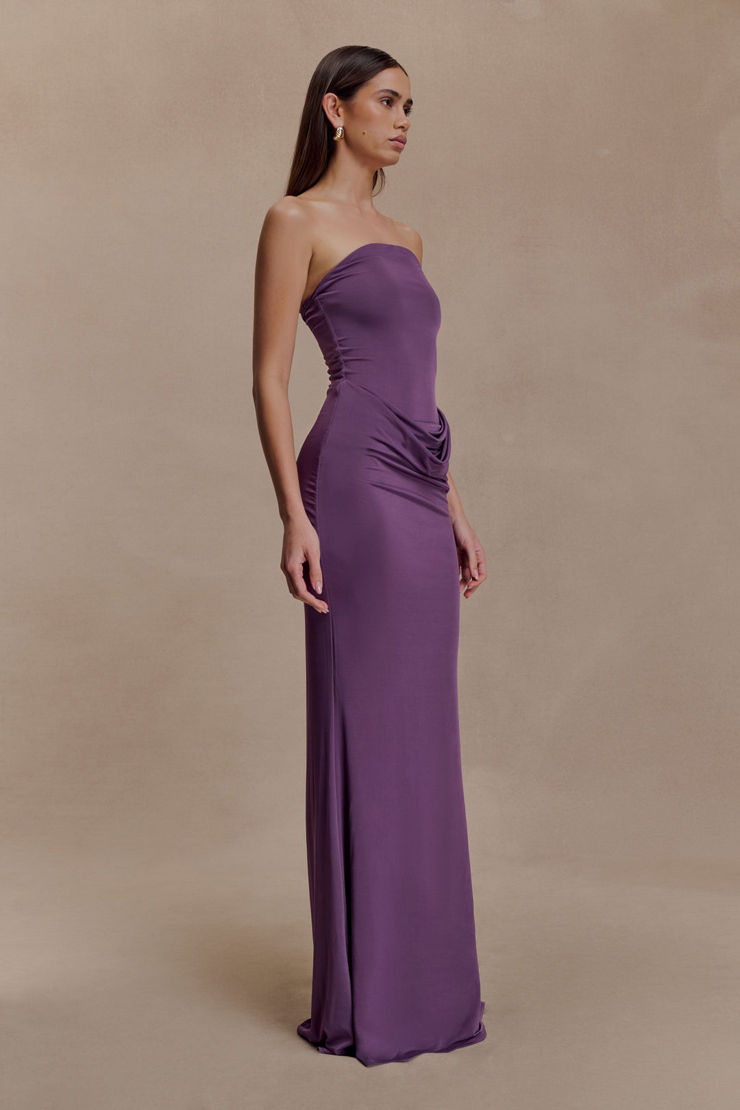 Madison | Slinky Maxi Dress - Purple