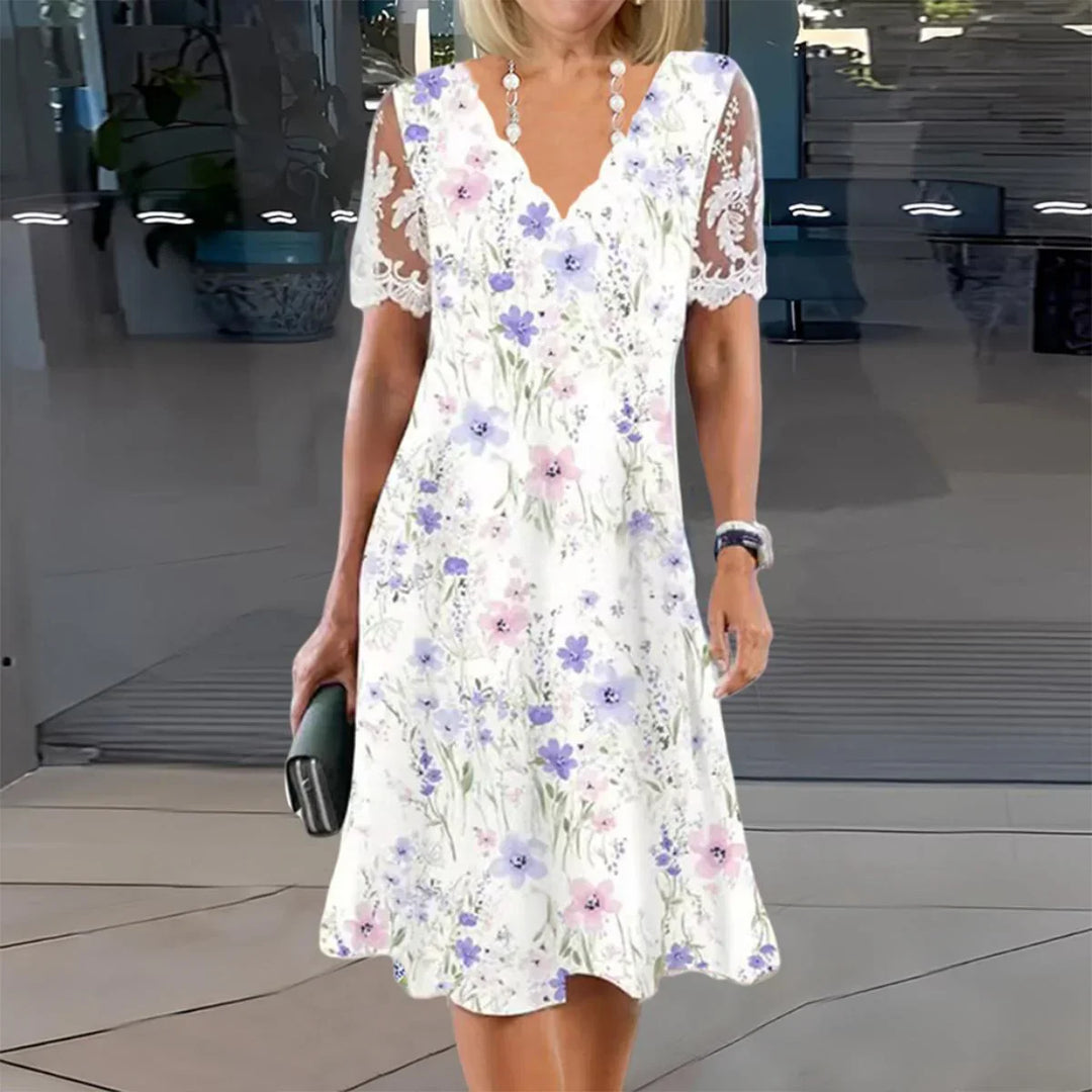 Lane | Elegant Lace Sleeve Midi Dress