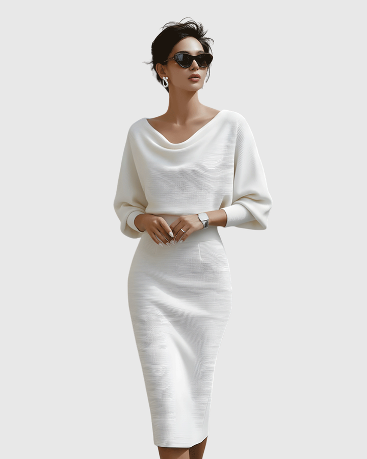 Velora | Draped Midi Dress