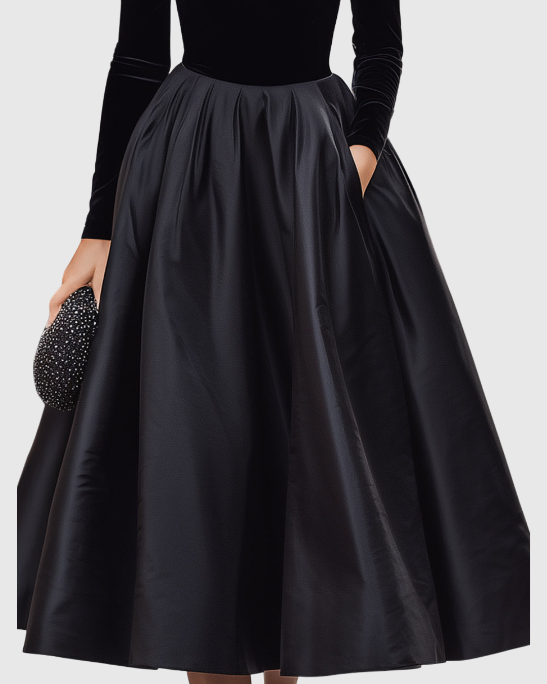 Aradia | Velvet &amp; Satin Midi Dress