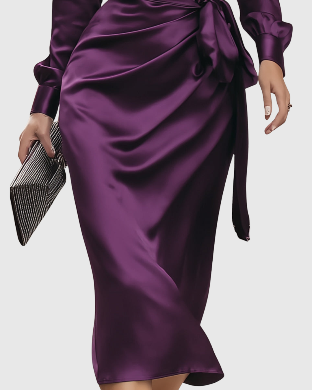 Velmira | Satin Wrap Dress
