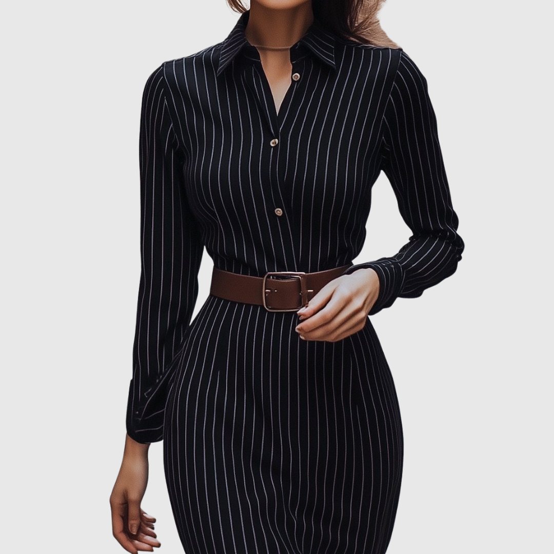 Poppy | Pinstripe Shirt Dress