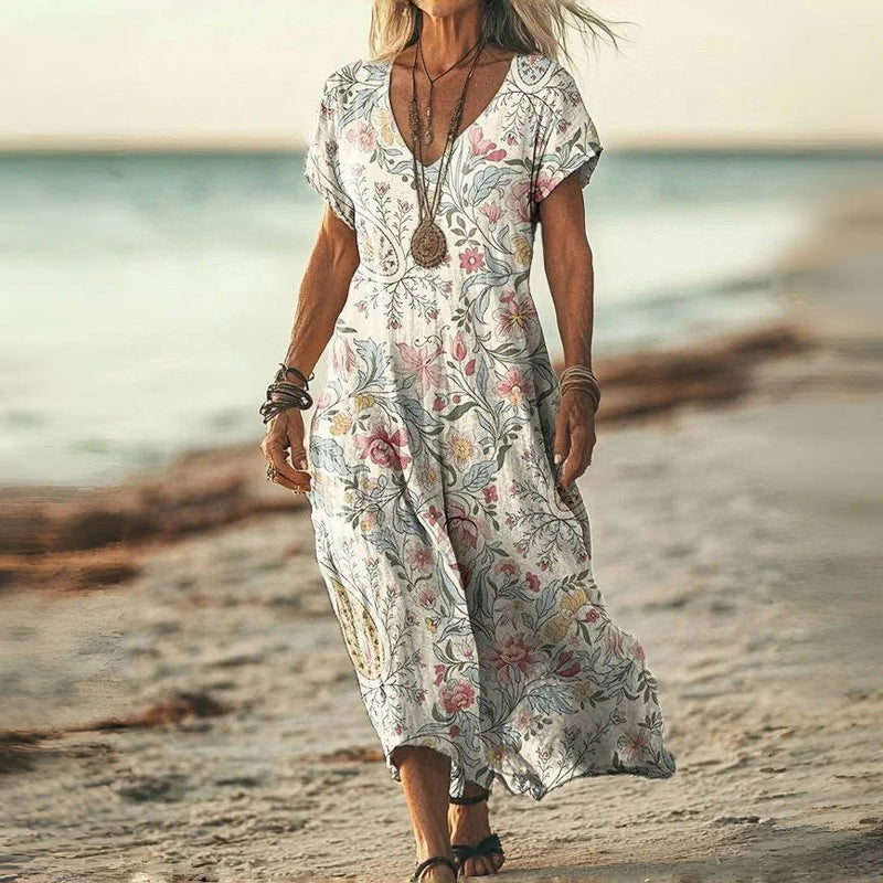 Flora | Vintage Floral Midi Dress