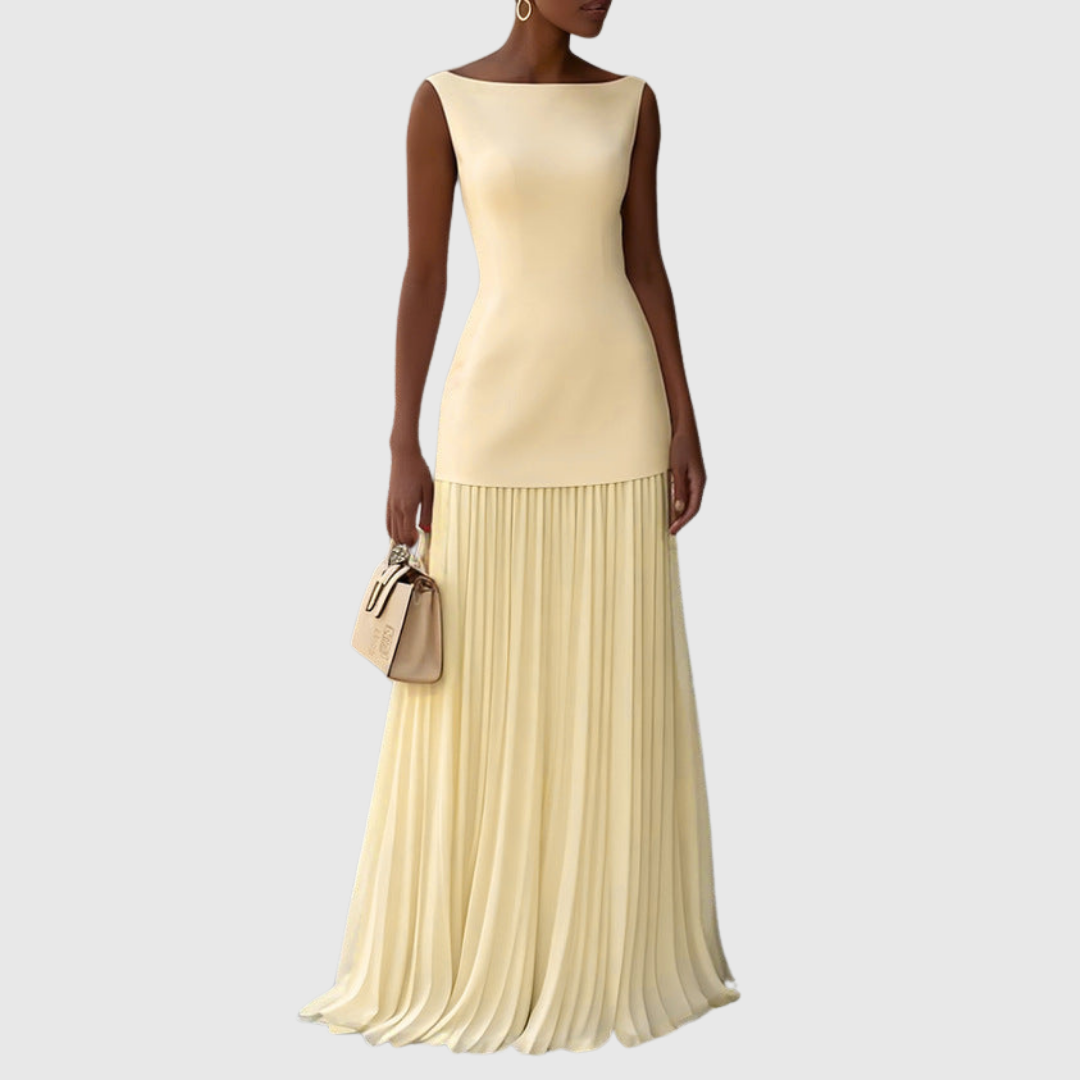 Rowina | Pleated Sleeveless Maxi Dress