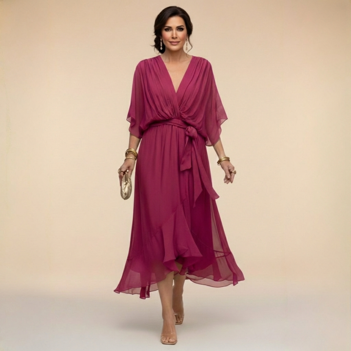 Delacroix | Chiffon V-Neck Dress