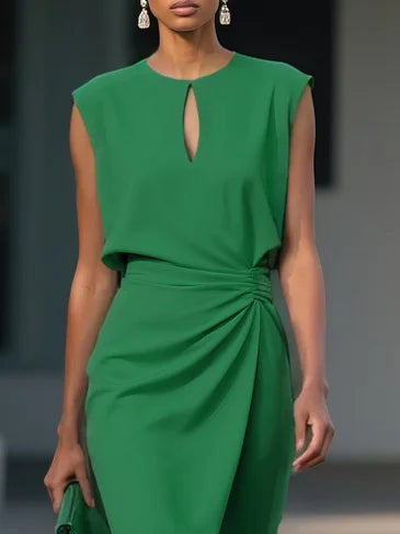María | Chic Draped Midi Dress