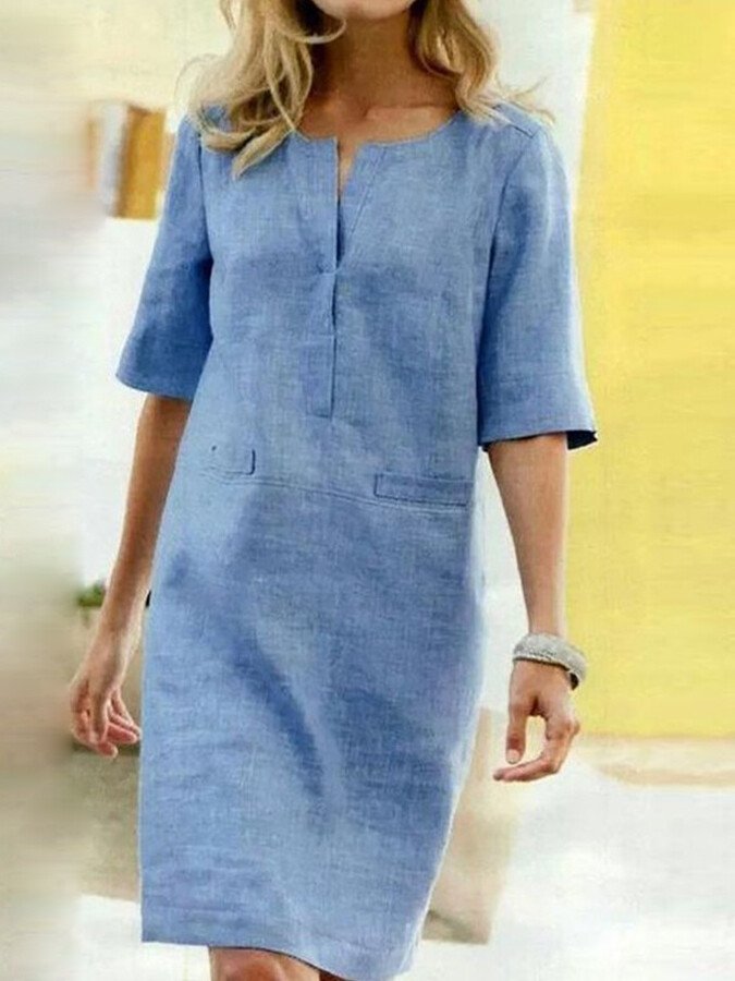 Keziah | Elegant Linen Shirt Dress