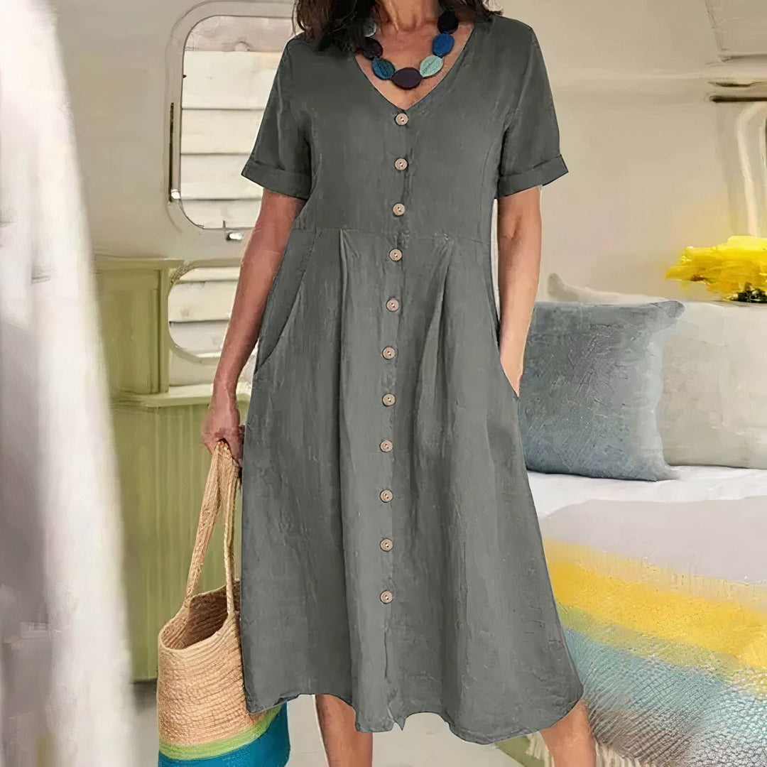 Natalie | Buttoned Elegant Dress