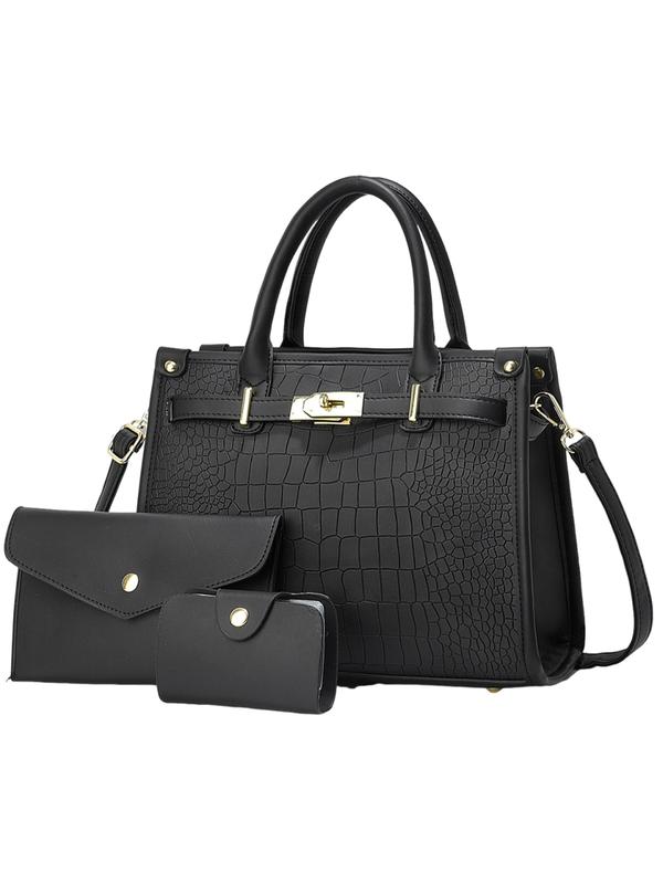 Alenor | Crocodile Embossed Handbag Set