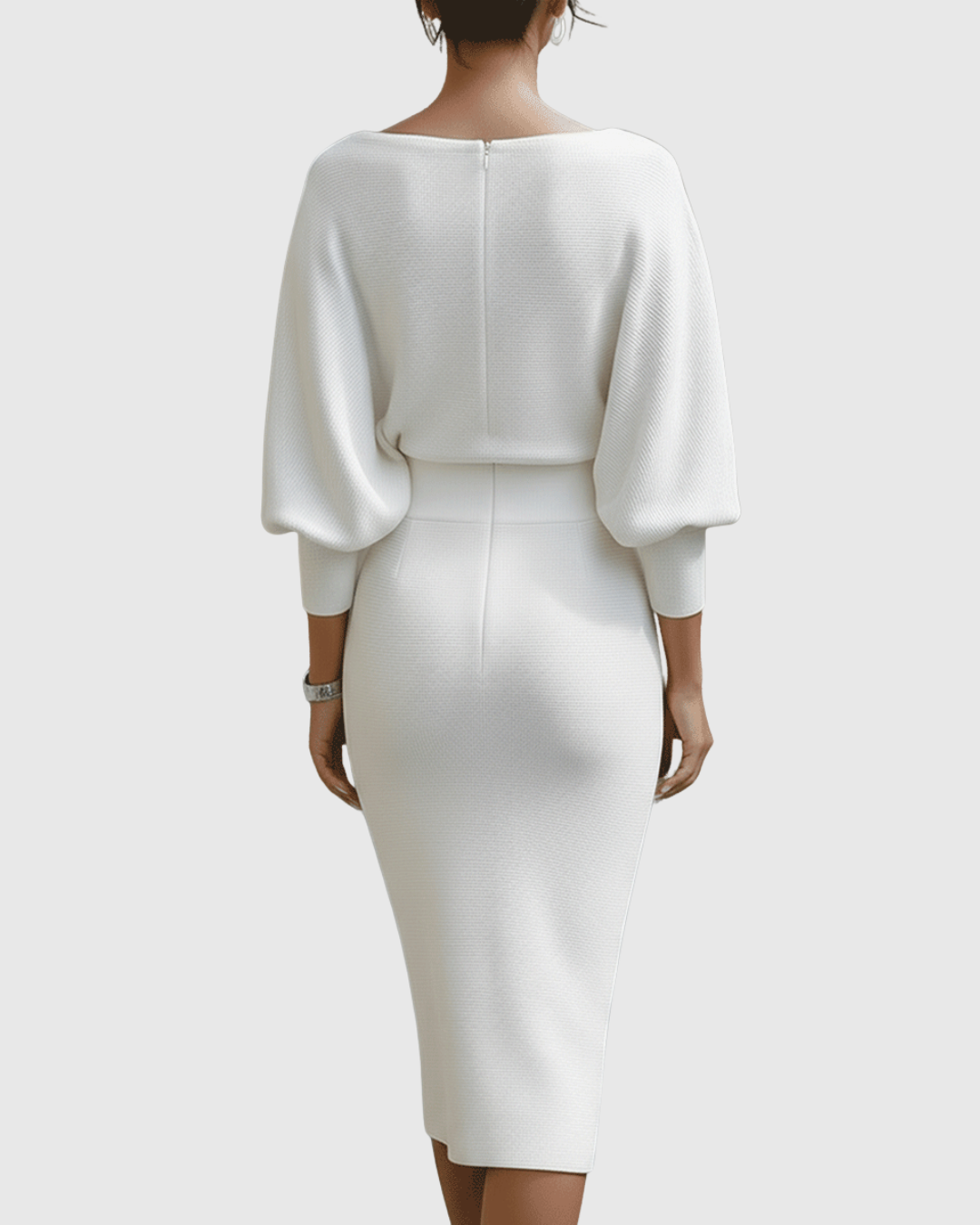 Isméria | Draped Batwing Midi Dress