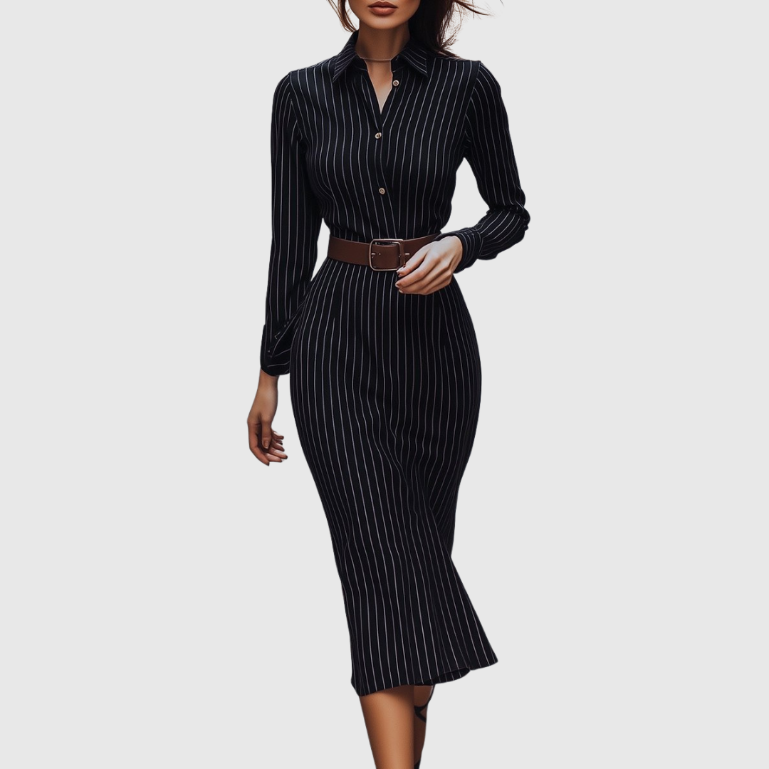 Poppy | Pinstripe Shirt Dress